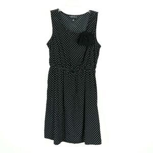 Forever 21 Plus Black & White Polka Dot Bow Dress